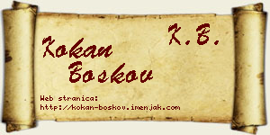 Kokan Boškov vizit kartica